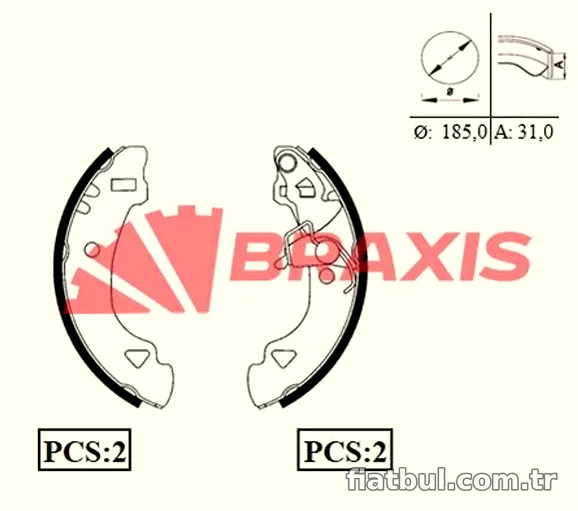 BRAXIS AC0031 Fren Pabuçlu Balata - BRAXIS - AC0031