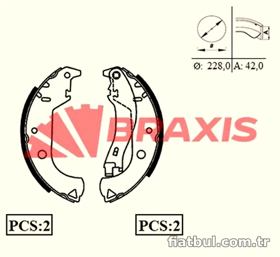 BRAXIS AC0050 Fren Pabuçlu Balata - BRAXIS - AC0050