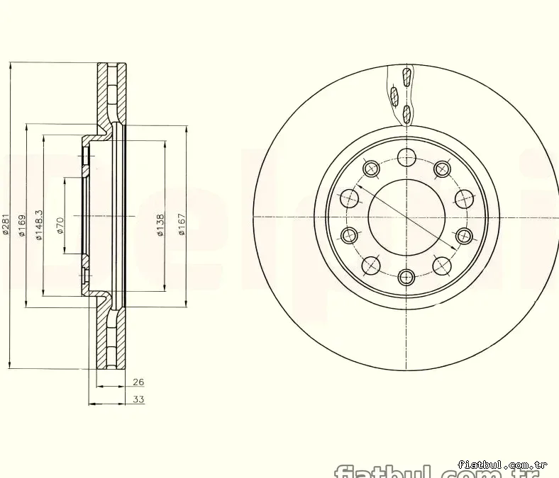 DELPHI BG4314 Fren Disk Ayna - DELPHI - BG4314