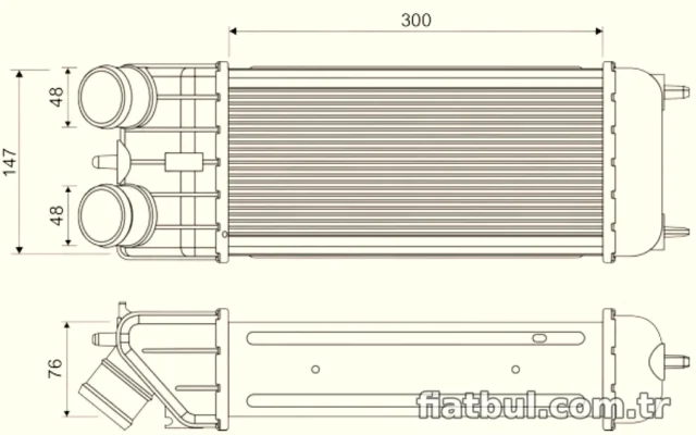 TURBO INTERCOLLER RADYATORU P207 P1007 C2 C3 II 1,6HDI 16V OLCU: (300×147×76) – VALEO 818663