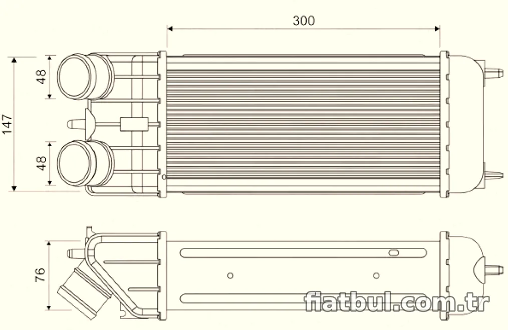 TURBO INTERCOLLER RADYATORU P207 P1007 C2 C3 II 1,6HDI 16V OLCU: (300×147×76) - Valeo - VALEO 818663