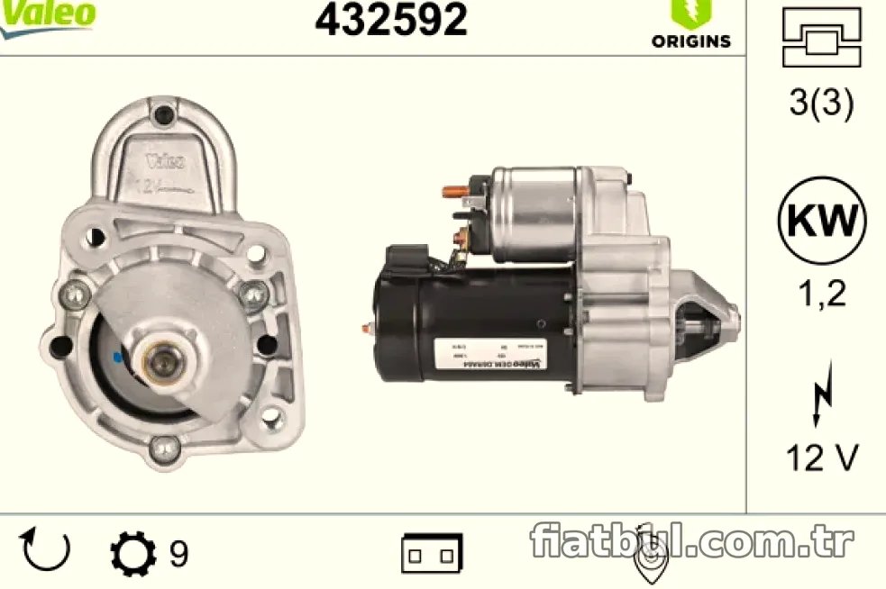 VALEO 432592 MARS MOTORU FIAT - Valeo - VALEO 432592