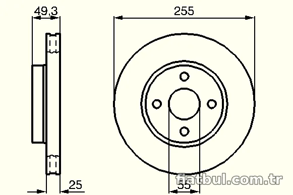 BOSCH 0986479084 Fren Disk Ayna - BOSCH - 0986479084