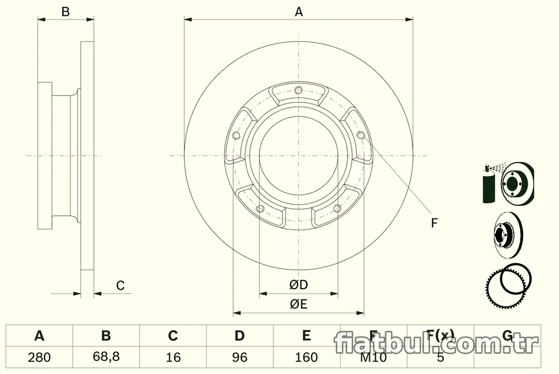 BOSCH 0986479401 Fren Disk Ayna - BOSCH - 0986479401