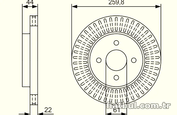 BOSCH 0986479U02 Fren Disk Ayna - BOSCH - 0986479U02