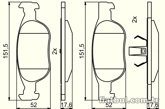 BOSCH 0986494852 Fren Disk Balata - BOSCH - 0986494852
