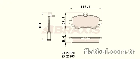 BRAXIS AB0358 Fren Disk Balata - BRAXIS - AB0358