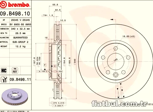 BREMBO 09B49810 Fren Disk Ayna - BREMBO - 09B49810