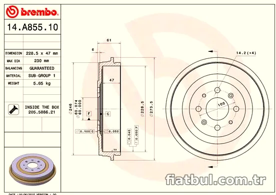 BREMBO 14A85510 Kampana - BREMBO - 14A85510