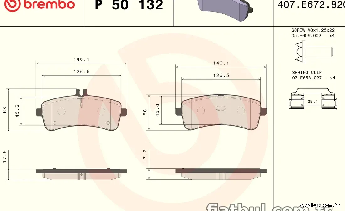 BREMBO P50132 Fren Disk Balata - BREMBO - P50132