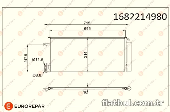 EUROREPAR 1682214980 Klima Radyatörü - EUROREPAR - 1682214980