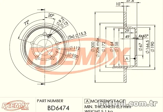 FREMAX BD6474 Fren Disk Ayna - FREMAX - BD6474