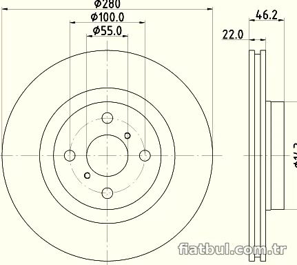 HELLA PAGID 8DD355125491 Fren Disk Ayna - HELLA PAGID - 8DD355125491