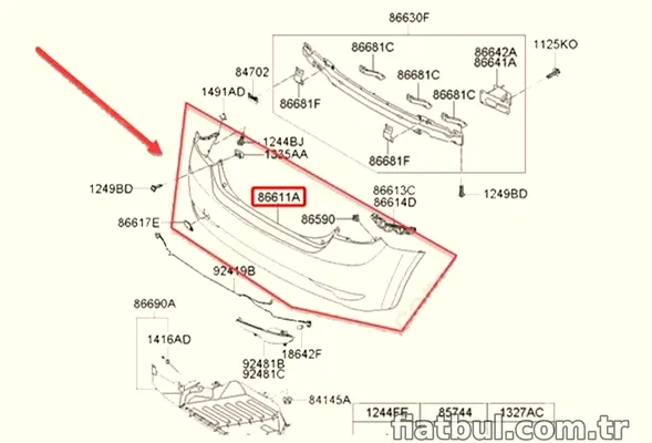 ORJINAL Arka Tampon 866111H500