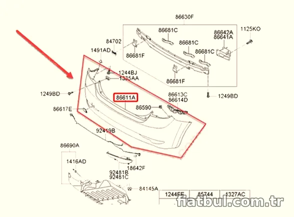 ORJINAL Arka Tampon 866111H500 - ORJINAL