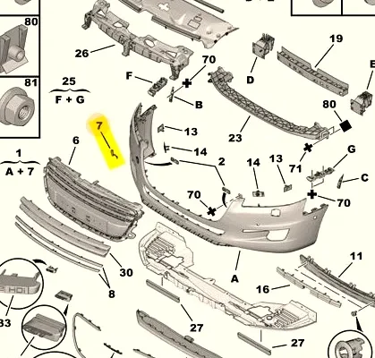 RAM Ön Tampon Çeki Kapak BPE309173