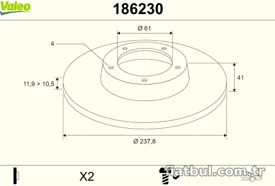 VALEO 186230 Fren Disk Ayna - VALEO - 186230