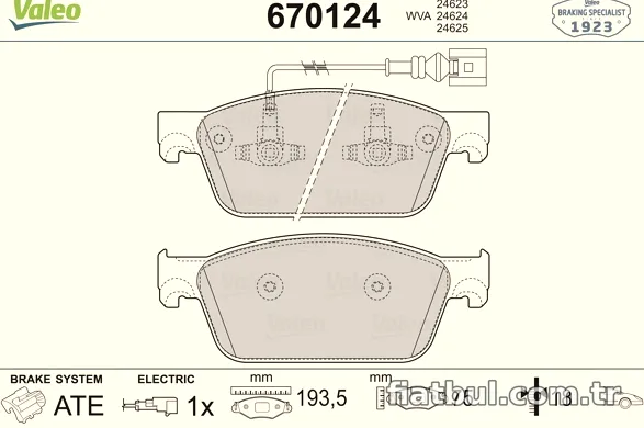 VALEO 670124 Fren Disk Balata - VALEO - 670124