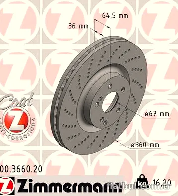 ZIMMERMANN 400366020 Fren Disk Ayna - ZIMMERMANN - 400366020