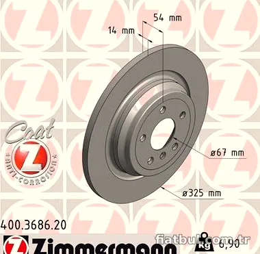 ZIMMERMANN 400368620 Fren Disk Ayna - ZIMMERMANN - 400368620